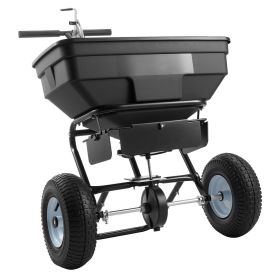 Walk-Behind Spreader, 12ft Spreading Width, Push Broadcast Spreader with 13" All-Terrain Tires, Adjustable Flow Control, 130lbs Capacity Hopper