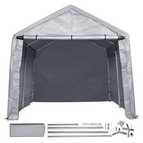 Compact Outdoor Shelter, 10x10x8.5 ft Durable Season-Long Storage Tent with Easy Access Zip Door and Airy Windows for Bikes, Motorcycles