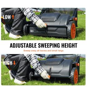 Push Lawn Sweeper, 21inch Leaf & Grass Collector
