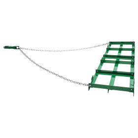 Drag Harrow, 6 ft Heavy Duty Tow Behind Drag Harrow with Adjustable Bars & 72 in Chain, Driveway Grader Landscape Rake for ATV, UTV, Tractor