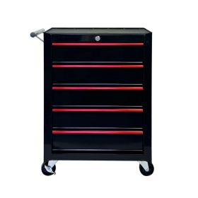 5 Drawer Rolling Tool Chest, Ball Bearing Slides, Steel Storage For Garage And Workshop (Option: Black)