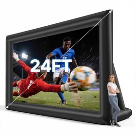Inflatable Movie Screen, 24 Ft Outdoor Inflatable Projection Screen With Portable Storage Bag, Front/Rear Projection, Easy Set Up, Blow Up Screen (Option: Default)