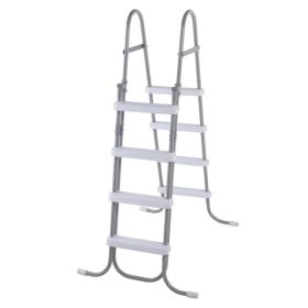 4 Steps 52in Pool Ladder Iron Grey Frame White Steps Safety Ladder (Option: 87865249)