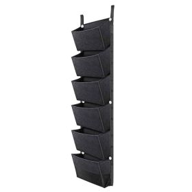 Hanging Planting Bags With 6 Pockets Vertical Gardening Flower Pots Planter Hanging Wall Garden Planting Bags Breathable Wall Planter Growing Bag (Option: Default)