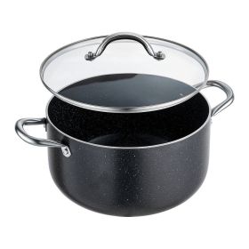 Aluminum Stock Pot, 8-Quart Nonstick Ceramic Coated Pot With Glass Lid, PFOA-Free, PFAS-Free, Compatible With Gas Stoves, Induction Cooktops, Ele (Option: Default)