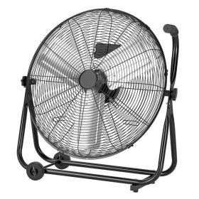 Industrial Shop Fan, 24 Inch Floor Drum Fan, High Velocity 7500 CFM, Heavy Duty Aluminum Blades, 3 Speeds, 360 Degree Tilt, Ideal For Commercial, (Option: Default)