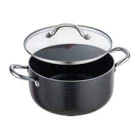 Aluminum Stock Pot, 6-Quart Nonstick Ceramic Coated Pot With Glass Lid, PFOA-Free, PFAS-Free, Compatible With Gas Stoves, Induction Cooktops, Ele (Option: Default)