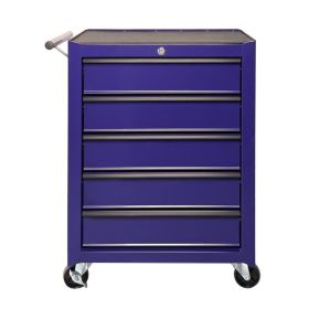5 Drawer Rolling Tool Chest, Steel Storage For Garage And Workshop (Option: Purple)