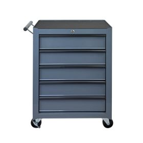 Tool Chest, 5-Drawer Rolling Tool Storage Cabinet With Detachable Top Tool Box, Universal Lockable Wheels, Adjustable Shelf, Locking Mechanism, M (Option: Grey)