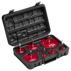 PVC Pipe Reamer Kit, 9-Piece, PVC Fitting Socket Saver, Includes 1/2", 3/4", 1", 1-1/4", 1-1/2", 2", 2-1/2", 3", 4", Fits Standard 1/2" Drills, P (Option: Default)